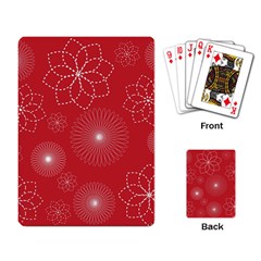 Floral Spirals Wallpaper Background Red Pattern Playing Card by Simbadda