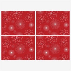 Floral Spirals Wallpaper Background Red Pattern Belt Buckles by Simbadda