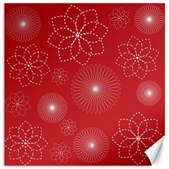 Floral Spirals Wallpaper Background Red Pattern Canvas 20  X 20   by Simbadda