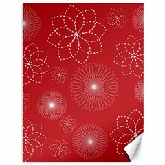 Floral Spirals Wallpaper Background Red Pattern Canvas 36  X 48   by Simbadda