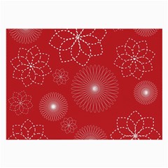 Floral Spirals Wallpaper Background Red Pattern Large Glasses Cloth (2-side) by Simbadda