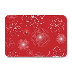 Floral Spirals Wallpaper Background Red Pattern Plate Mats by Simbadda