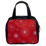 Floral Spirals Wallpaper Background Red Pattern Classic Handbags (2 Sides) Front