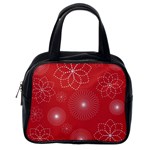 Floral Spirals Wallpaper Background Red Pattern Classic Handbags (2 Sides) Back