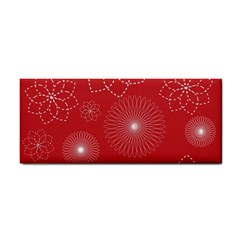 Floral Spirals Wallpaper Background Red Pattern Cosmetic Storage Cases by Simbadda