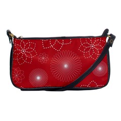 Floral Spirals Wallpaper Background Red Pattern Shoulder Clutch Bags by Simbadda