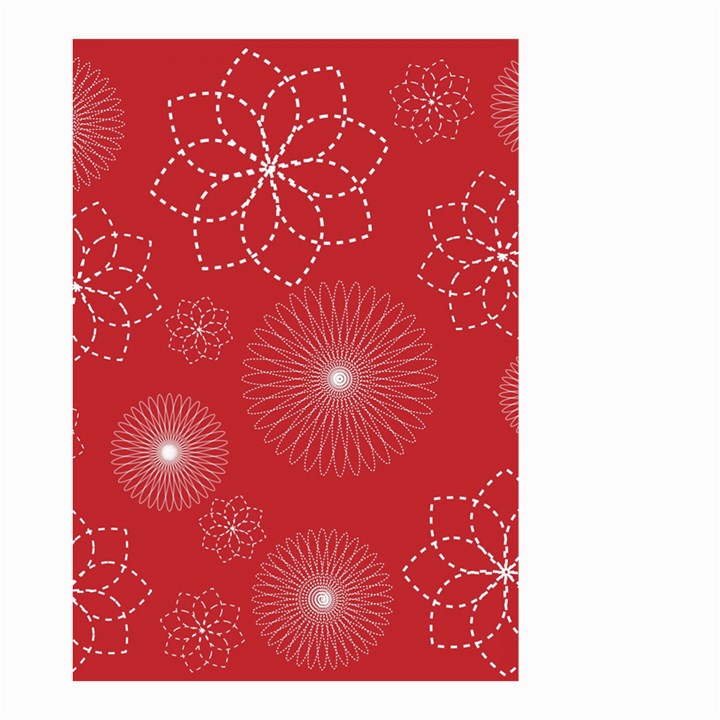 Floral Spirals Wallpaper Background Red Pattern Small Garden Flag (Two Sides)