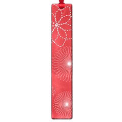 Floral Spirals Wallpaper Background Red Pattern Large Book Marks by Simbadda