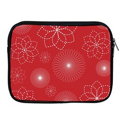 Floral Spirals Wallpaper Background Red Pattern Apple Ipad 2/3/4 Zipper Cases by Simbadda