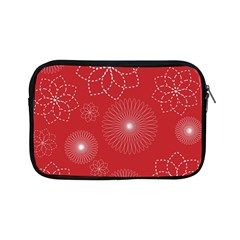 Floral Spirals Wallpaper Background Red Pattern Apple Ipad Mini Zipper Cases by Simbadda