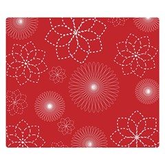 Floral Spirals Wallpaper Background Red Pattern Double Sided Flano Blanket (small)  by Simbadda