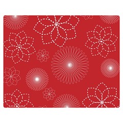 Floral Spirals Wallpaper Background Red Pattern Double Sided Flano Blanket (medium)  by Simbadda