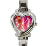 Fire Flames Abstract Background Heart Italian Charm Watch Front