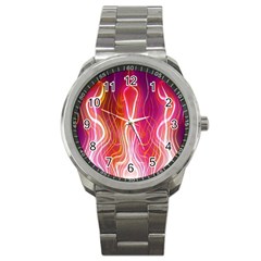 Fire Flames Abstract Background Sport Metal Watch by Simbadda