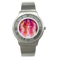 Fire Flames Abstract Background Stainless Steel Watch by Simbadda