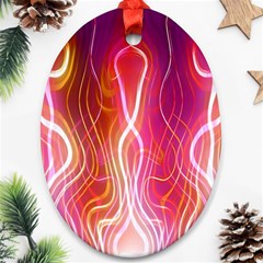 Fire Flames Abstract Background Oval Ornament (two Sides) by Simbadda