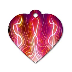 Fire Flames Abstract Background Dog Tag Heart (one Side) by Simbadda