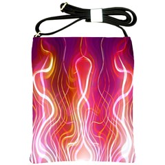 Fire Flames Abstract Background Shoulder Sling Bags by Simbadda