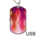 Fire Flames Abstract Background Dog Tag USB Flash (One Side) Front