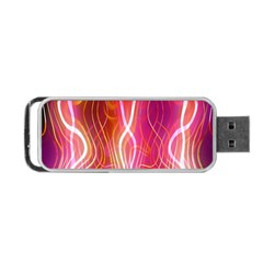 Fire Flames Abstract Background Portable Usb Flash (one Side) by Simbadda