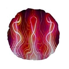 Fire Flames Abstract Background Standard 15  Premium Flano Round Cushions by Simbadda