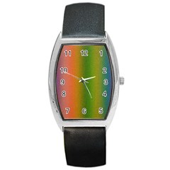 Colorful Stipple Effect Wallpaper Background Barrel Style Metal Watch by Simbadda