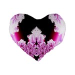 Fractal In Pink Lovely Standard 16  Premium Flano Heart Shape Cushions Front