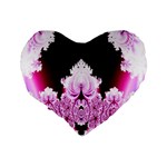 Fractal In Pink Lovely Standard 16  Premium Flano Heart Shape Cushions Back