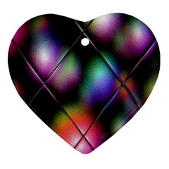 Soft Balls In Color Behind Glass Tile Ornament (heart) by Simbadda