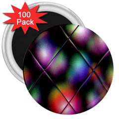 Soft Balls In Color Behind Glass Tile 3  Magnets (100 Pack) by Simbadda