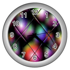 Soft Balls In Color Behind Glass Tile Wall Clocks (silver)  by Simbadda