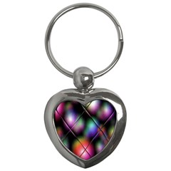 Soft Balls In Color Behind Glass Tile Key Chains (heart)  by Simbadda