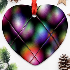 Soft Balls In Color Behind Glass Tile Heart Ornament (two Sides) by Simbadda