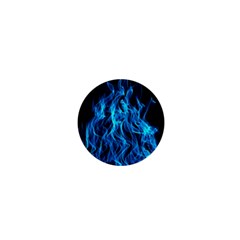 Digitally Created Blue Flames Of Fire 1  Mini Buttons by Simbadda