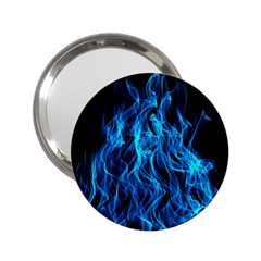 Digitally Created Blue Flames Of Fire 2 25  Handbag Mirrors by Simbadda