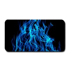 Digitally Created Blue Flames Of Fire Medium Bar Mats by Simbadda