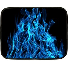 Digitally Created Blue Flames Of Fire Fleece Blanket (mini) by Simbadda