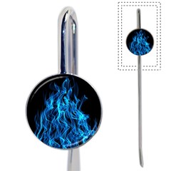 Digitally Created Blue Flames Of Fire Book Mark by Simbadda