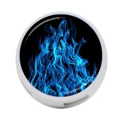 Digitally Created Blue Flames Of Fire 4-port Usb Hub (two Sides)  by Simbadda