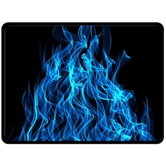 Digitally Created Blue Flames Of Fire Fleece Blanket (large)  by Simbadda