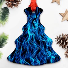 Digitally Created Blue Flames Of Fire Ornament (christmas Tree)  by Simbadda