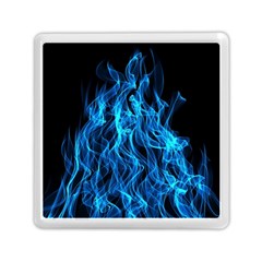 Digitally Created Blue Flames Of Fire Memory Card Reader (square)  by Simbadda