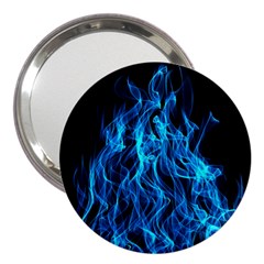 Digitally Created Blue Flames Of Fire 3  Handbag Mirrors by Simbadda