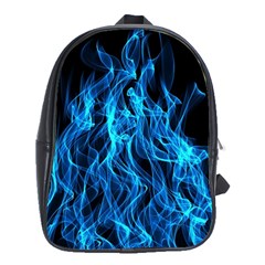 Digitally Created Blue Flames Of Fire School Bags (xl)  by Simbadda