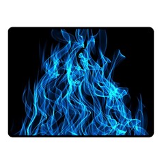 Digitally Created Blue Flames Of Fire Double Sided Fleece Blanket (small)  by Simbadda