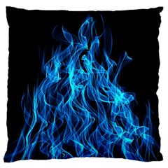 Digitally Created Blue Flames Of Fire Standard Flano Cushion Case (two Sides) by Simbadda