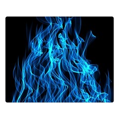 Digitally Created Blue Flames Of Fire Double Sided Flano Blanket (large)  by Simbadda