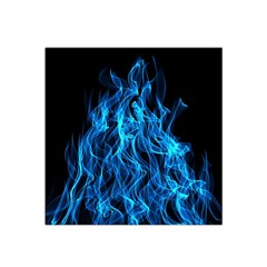 Digitally Created Blue Flames Of Fire Satin Bandana Scarf by Simbadda