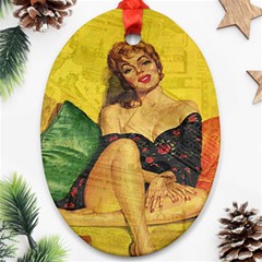 Pin Up Girl  Ornament (oval) by Valentinaart