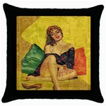 Pin up girl  Throw Pillow Case (Black) Front